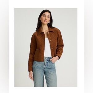 Express Diamond Quilted Corduroy Barn Jacket in Burnt Sienna Size Small